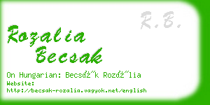 rozalia becsak business card